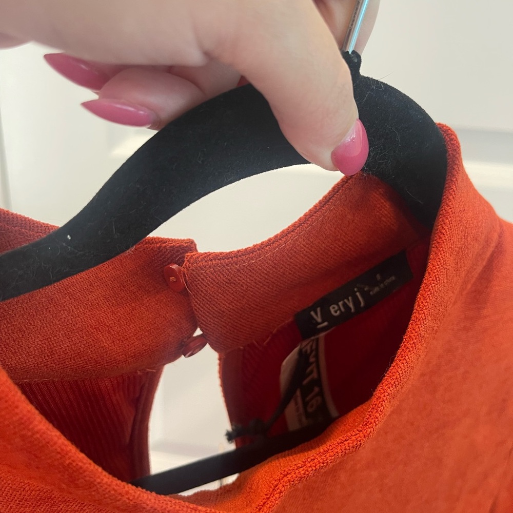 Rust Ruffle Long Sleeve Dress - Picture 4 of 5